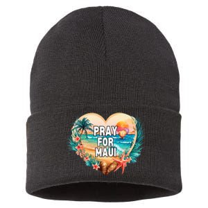 Pray For Maui Pray For Hawaii Wildfire Support Sustainable Knit Beanie