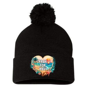 Pray For Maui Pray For Hawaii Wildfire Support Pom Pom 12in Knit Beanie