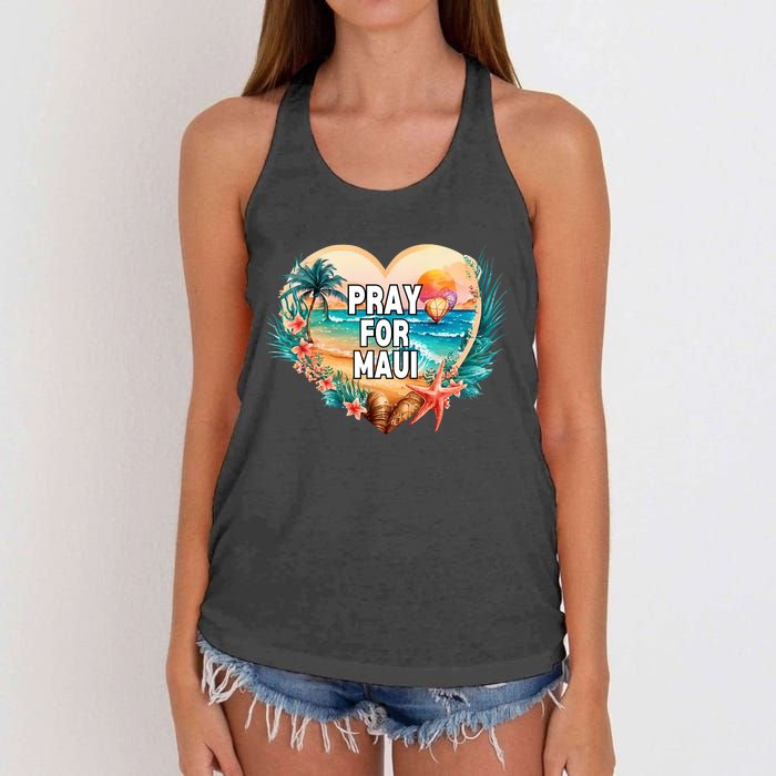 Pray For Maui Pray For Hawaii Wildfire Support Women's Knotted Racerback Tank