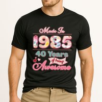 Pink Floral Made In 1985 40 Years Of Being Awesome Birthday Cooling Performance Crew T-Shirt