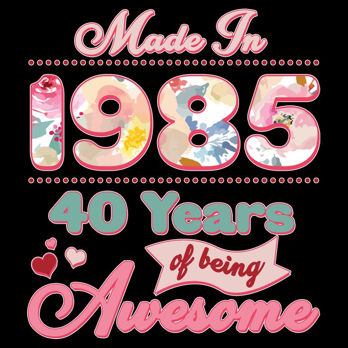 Pink Floral Made In 1985 40 Years Of Being Awesome Birthday Cooling Performance Crew T-Shirt