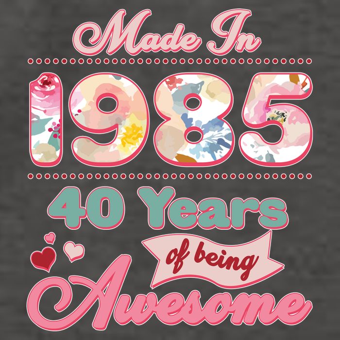 Pink Floral Made In 1985 40 Years Of Being Awesome Birthday Vector Backpack