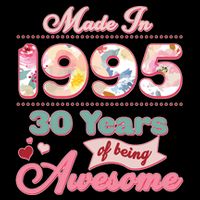 Pink Floral Made In 1995 30 Years Of Being Awesome Birthday Impact Tech Backpack