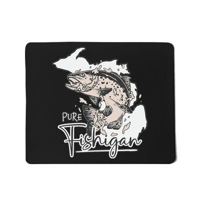 Pure Fishigan Men Women Fisherman State Of Michigan Fishing Mousepad