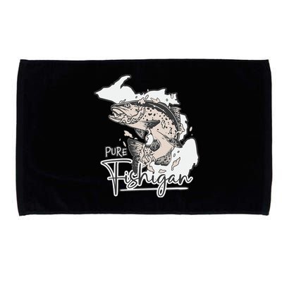 Pure Fishigan Men Women Fisherman State Of Michigan Fishing Microfiber Hand Towel