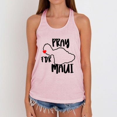 Pray For Maui Hawaii Strong Gift Maui Support Women's Knotted Racerback Tank