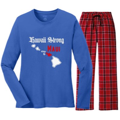 Pray For Maui Hawaii Strong Maui Gift Women's Long Sleeve Flannel Pajama Set 