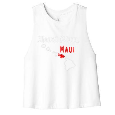 Pray For Maui Hawaii Strong Maui Gift Women's Racerback Cropped Tank