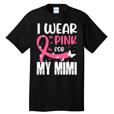 Pink For My Mimi Breast Cancer Awareness Butterfly Tall T-Shirt