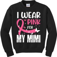 Pink For My Mimi Breast Cancer Awareness Butterfly Kids Sweatshirt