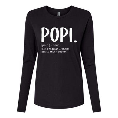 Popi For Men Fathers Day Idea Regular Grandpa Popi Womens Cotton Relaxed Long Sleeve T-Shirt