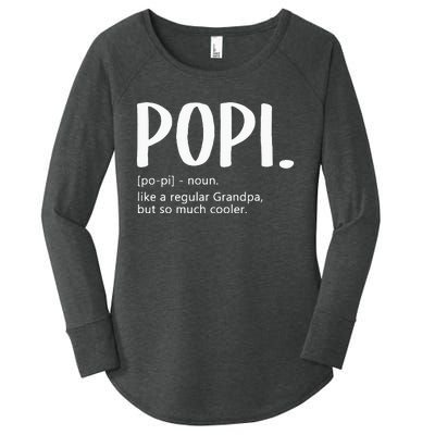 Popi For Men Fathers Day Idea Regular Grandpa Popi Women's Perfect Tri Tunic Long Sleeve Shirt