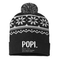 Popi For Men Fathers Day Idea Regular Grandpa Popi USA-Made Snowflake Beanie