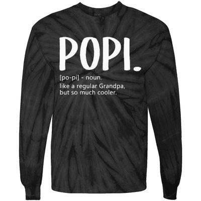 Popi For Men Fathers Day Idea Regular Grandpa Popi Tie-Dye Long Sleeve Shirt