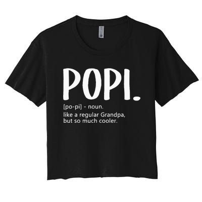 Popi For Men Fathers Day Idea Regular Grandpa Popi Women's Crop Top Tee