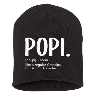 Popi For Men Fathers Day Idea Regular Grandpa Popi Short Acrylic Beanie