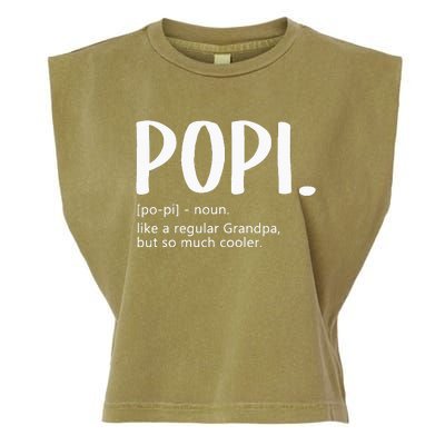 Popi For Men Fathers Day Idea Regular Grandpa Popi Garment-Dyed Women's Muscle Tee