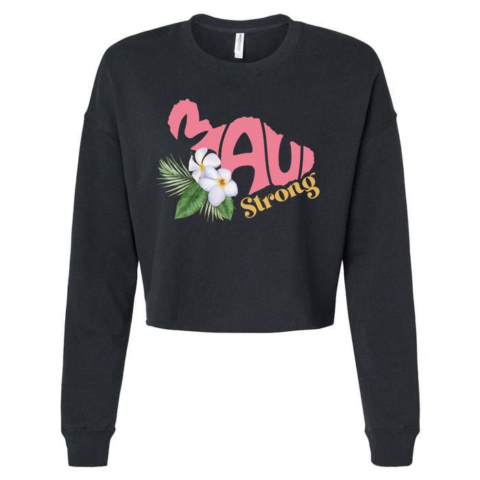 Pray For Maui Strong Hawaii Cropped Pullover Crew