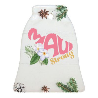 Pray For Maui Strong Hawaii Ceramic Bell Ornament