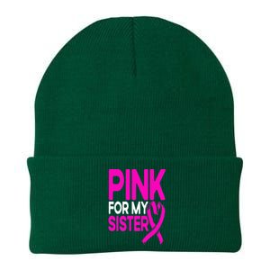 Pink For My Sister Pink Breast Cancer Awareness Knit Cap Winter Beanie