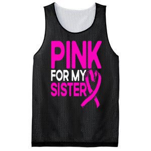 Pink For My Sister Pink Breast Cancer Awareness Mesh Reversible Basketball Jersey Tank