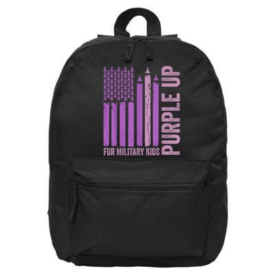 Purple For Military Month Usa Purple Flag 16 in Basic Backpack