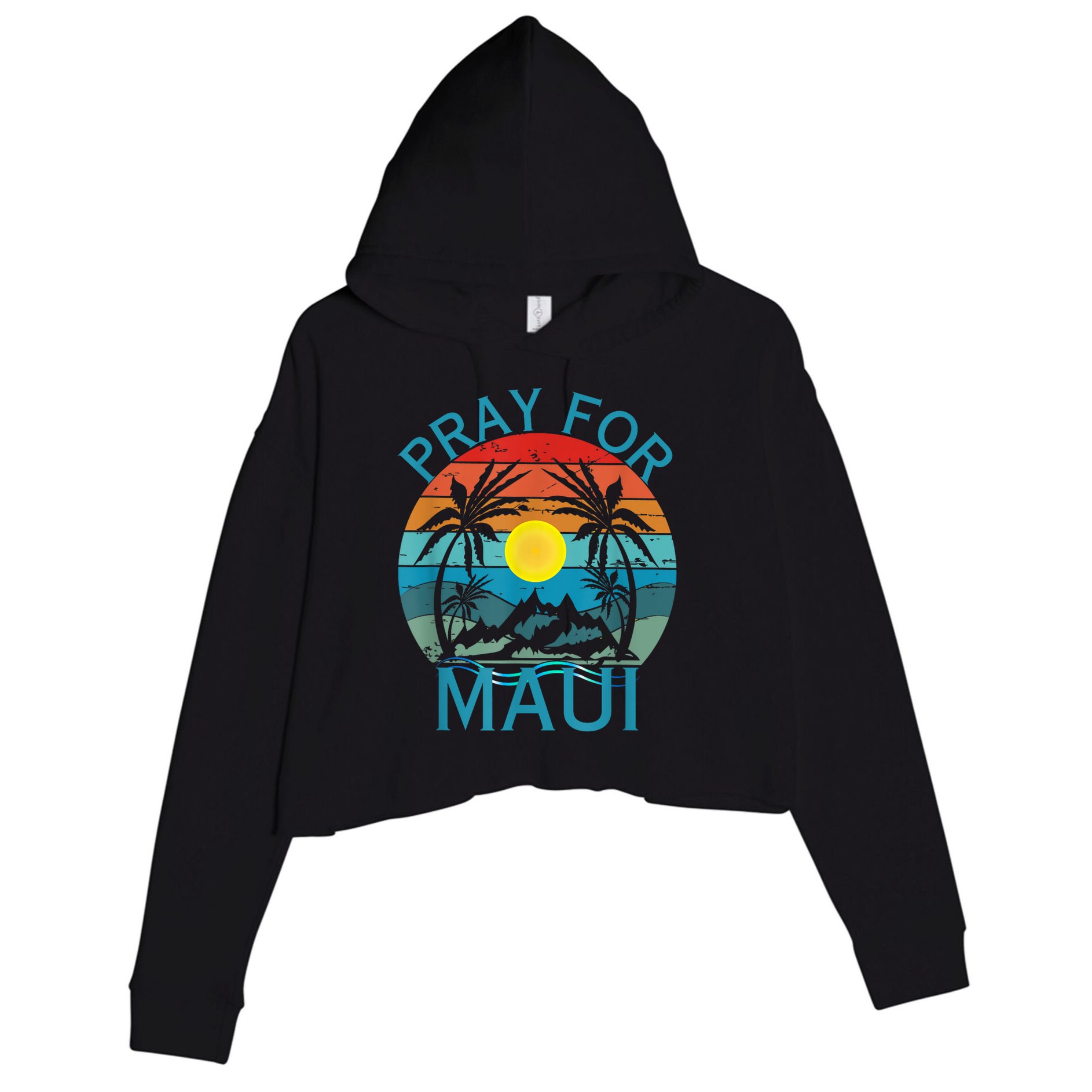 Pray For Maui Hawaii Strong Crop Fleece Hoodie