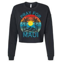 Pray For Maui Hawaii Strong Cropped Pullover Crew