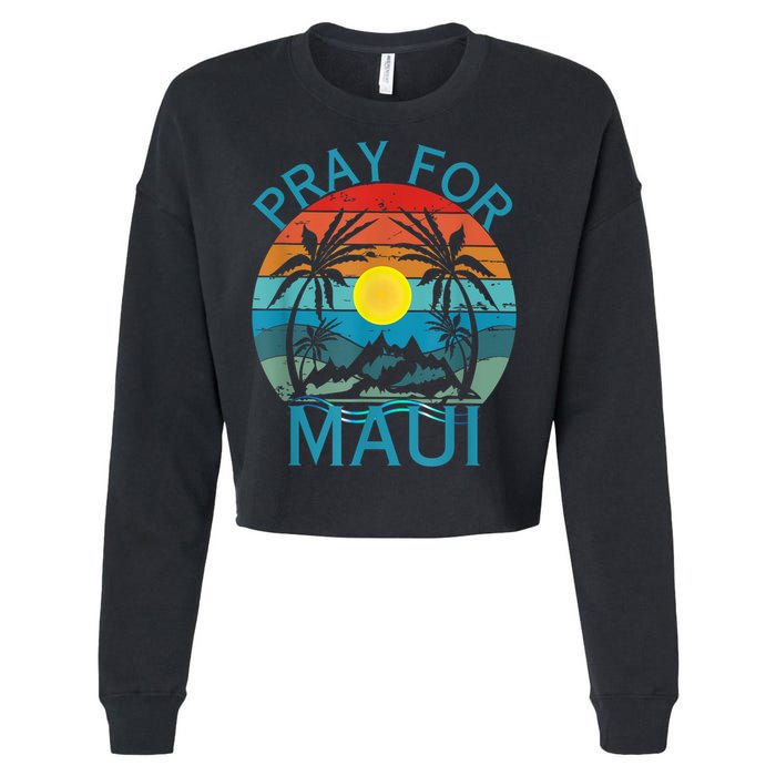 Pray For Maui Hawaii Strong Cropped Pullover Crew
