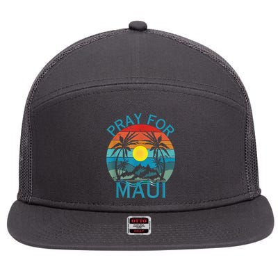 Pray For Maui Hawaii Strong 7 Panel Mesh Trucker Snapback Hat