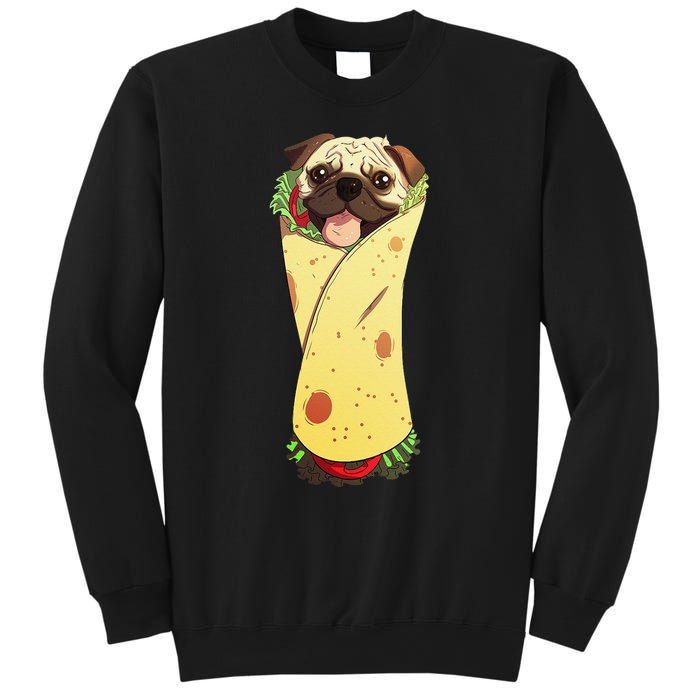 Pugrito Funny Mexican Pug Dog Burrito Food Tee Sweatshirt