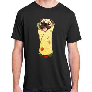 Pugrito Funny Mexican Pug Dog Burrito Food Tee Adult ChromaSoft Performance T-Shirt