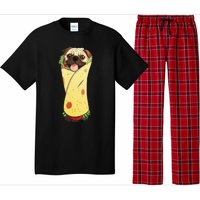 Pugrito Funny Mexican Pug Dog Burrito Food Tee Pajama Set