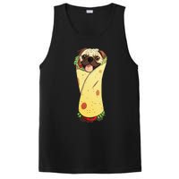 Pugrito Funny Mexican Pug Dog Burrito Food Tee PosiCharge Competitor Tank