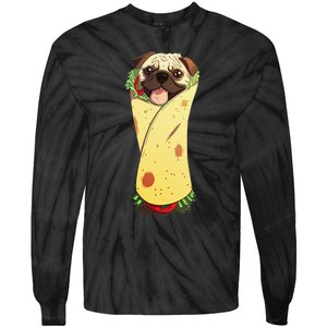 Pugrito Funny Mexican Pug Dog Burrito Food Tee Tie-Dye Long Sleeve Shirt