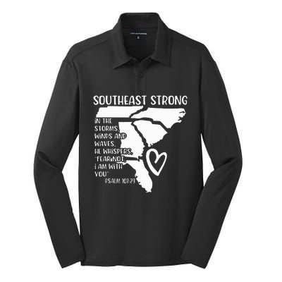 Pray For North Carolina Silk Touch Performance Long Sleeve Polo