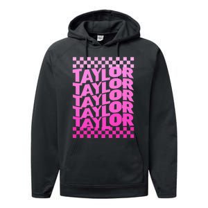 Personalized First Name T.AYLOR Girl Birthday  Performance Fleece Hoodie