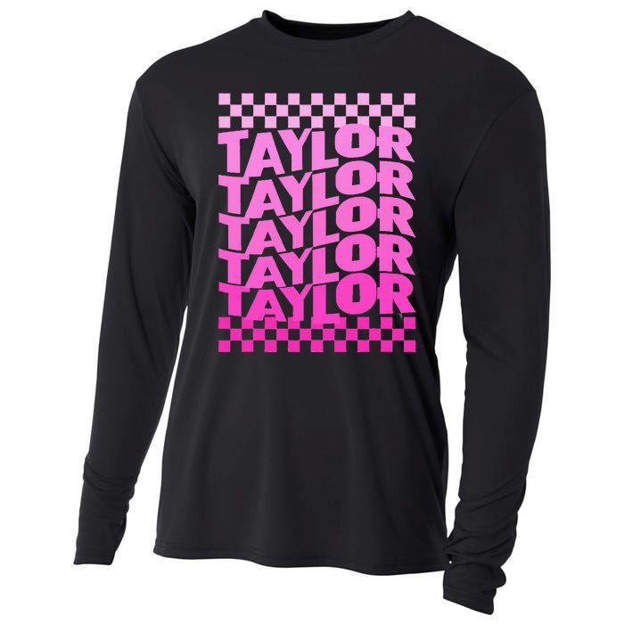 Personalized First Name T.AYLOR Girl Birthday  Cooling Performance Long Sleeve Crew