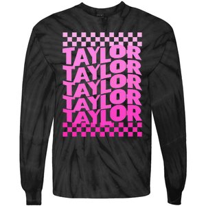 Personalized First Name T.AYLOR Girl Birthday  Tie-Dye Long Sleeve Shirt