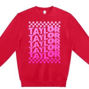 Personalized First Name T.AYLOR Girl Birthday  Premium Crewneck Sweatshirt