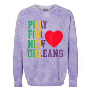 Pray For New Orleans Support Never Forget Nola Orleans Colorblast Crewneck Sweatshirt