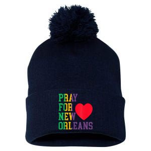 Pray For New Orleans Support Never Forget Nola Orleans Pom Pom 12in Knit Beanie