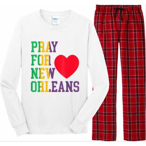 Pray For New Orleans Support Never Forget Nola Orleans Long Sleeve Pajama Set