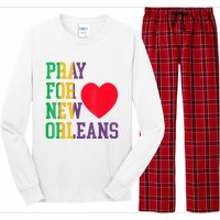 Pray For New Orleans Support Never Forget Nola Orleans Long Sleeve Pajama Set