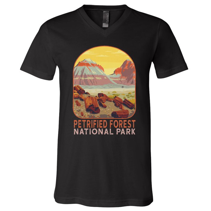 Petrified Forest National Park Arizona Mountain Hiking V-Neck T-Shirt