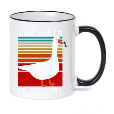 Pride Funny No Gender Only Goose Lgbtq Enby Flag 11oz Black Color Changing Mug