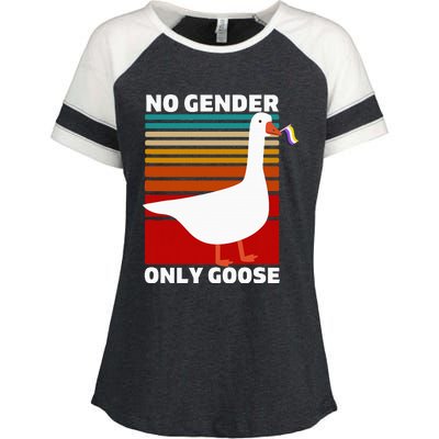 Pride Funny No Gender Only Goose Lgbtq Enby Flag Enza Ladies Jersey Colorblock Tee