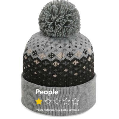 People F*cking Nightmare Would Not Recommend Funny Star The Baniff Cuffed Pom Beanie