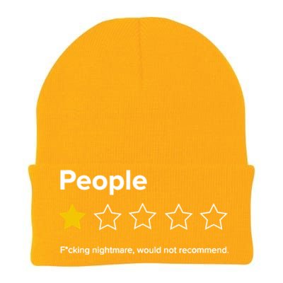 People F*cking Nightmare Would Not Recommend Funny Star Knit Cap Winter Beanie