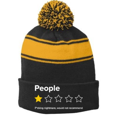 People F*cking Nightmare Would Not Recommend Funny Star Stripe Pom Pom Beanie